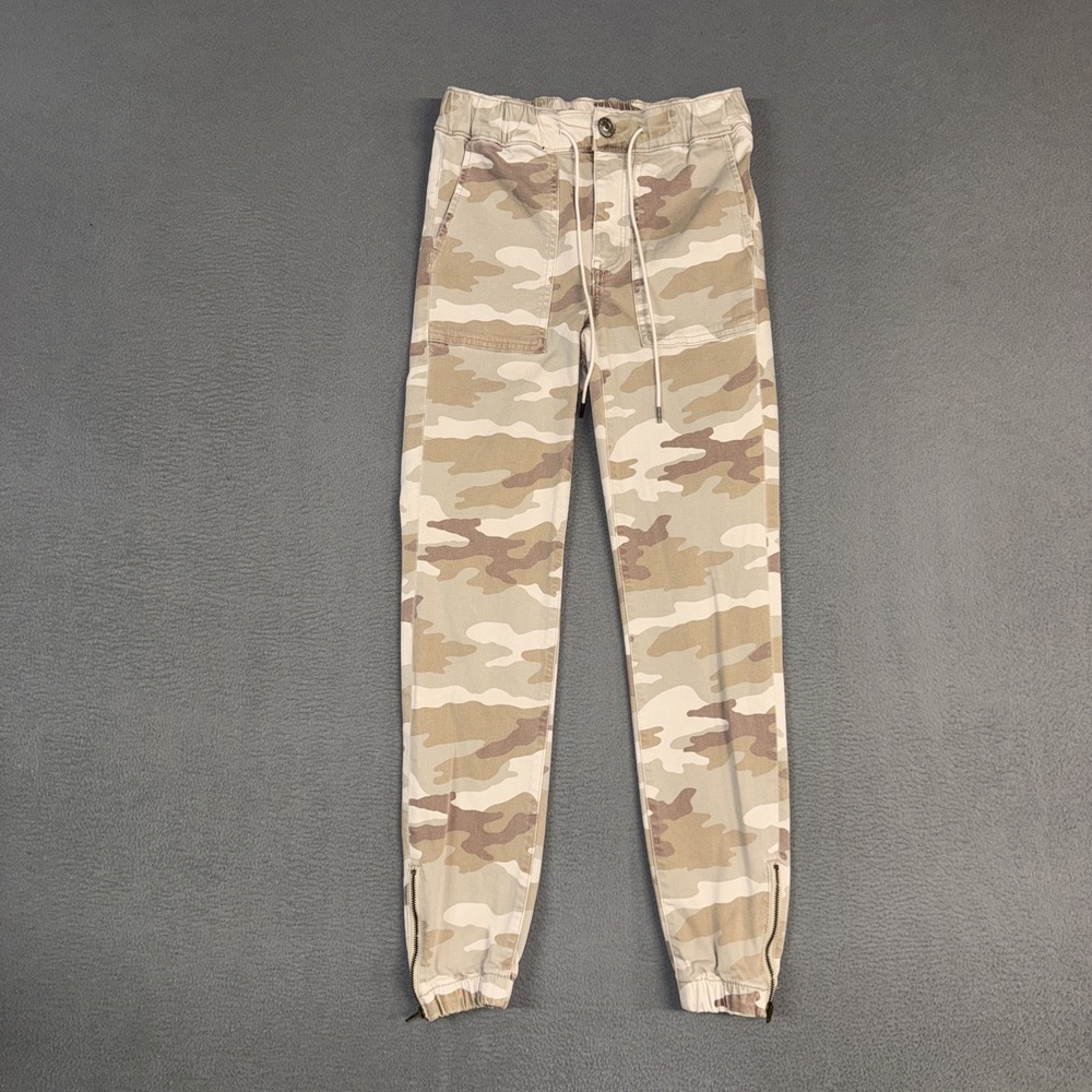 American Eagle Pants Womens 00 Brown Camo Jogger Stretch Cotton Blend Drawstring